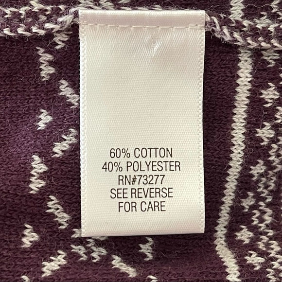 Croft and Barrow Fair Isle Nordic Sweater in Plum and Light Grey Size XL - Picture 8 of 8